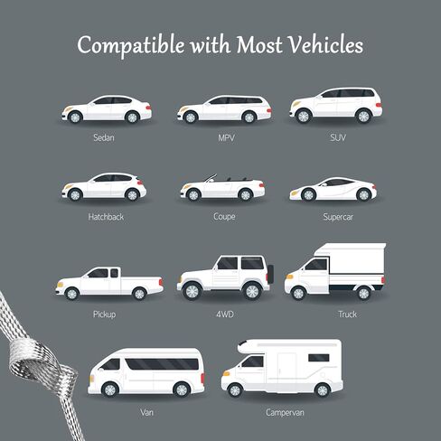 5 قطع 8 × 1/2 بوصة أشرطة أرضية مضفرة عالمية للسيارات، حزام أرضي لمحرك النحاس المعلب مع أطراف حلقات 1/4 بوصة in Kuwait