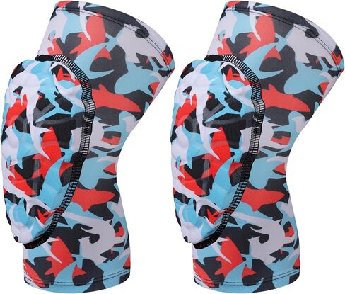 Knee Pads Football Compression Padded Leg Sleeve Knee Protection Pads For Basketball Baseball Volleyball Cycling Wrestling - Adult & Youth Size (S-Red 1 Pair) in Saudi Arabia