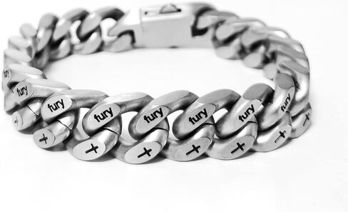 سوار ميامي كوبان لينك 12 ملم للرجال رمادي من الفولاذ المقاوم للصدأ سلسلة ربط سوار رجالي كلاسيكي in Kuwait