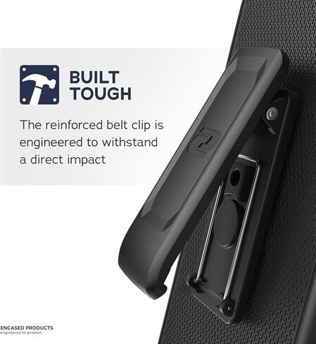 Encased Belt Clip Case for iPhone 8 / iPhone SE - Dual Layer Protective Phone Cover with Holster, Gunmetal (SE 2020/2022) in Saudi Arabia