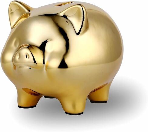 Ceramic Gold Pig Piggy Bank Cute Coin Piggy Bank Home Furnishings Lucky Pig Decoration for Adults Boys Girls in Saudi Arabia