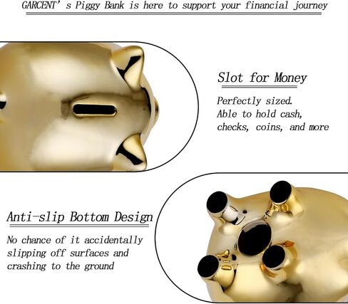 Ceramic Gold Pig Piggy Bank Cute Coin Piggy Bank Home Furnishings Lucky Pig Decoration for Adults Boys Girls in Saudi Arabia