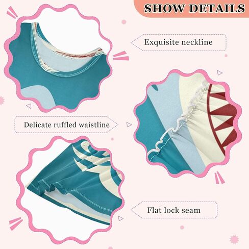 Baby Girl Dress Toddler Girl Clothes Sleeveless Summer Dresses Shark Tooth Jaws for Girl in Saudi Arabia