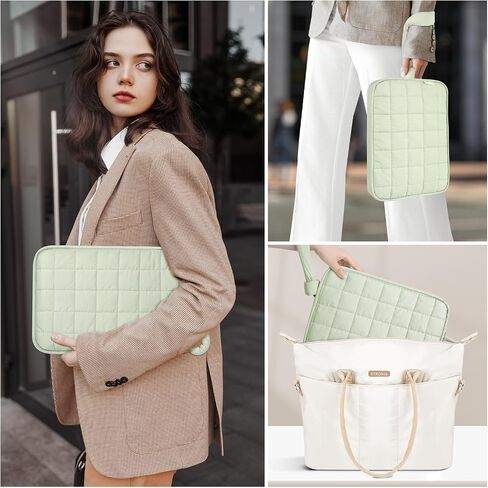 ETRONIK Puffy Laptop Sleeve 13 Inch 14 Inch, Laptop Case for MacBook Pro 14 Inch Laptop Sleeve, MacBook Air M2 Sleeve 13 Inch, iPad Pro 12.9, Cute Puffer Laptop Cover Carrying Case with Pocket, Green in Saudi Arabia