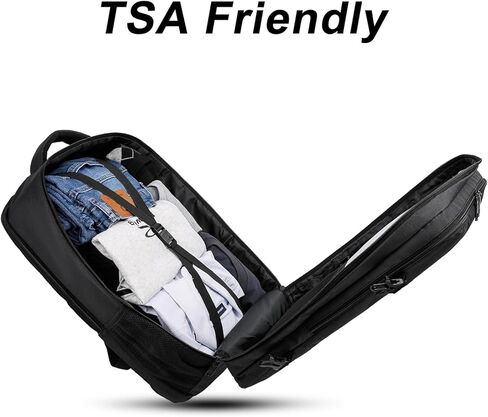 حقيبة ظهر للسفر للرجال والنساء، حقيبة ظهر كبيرة مضادة للماء، حقيبة أغراض شخصية معتمدة من شركة الطيران، حقيبة ظهر للكمبيوتر المحمول مقاس 17 بوصة، حقيبة عمل وصالة الألعاب الرياضية لعطلة نهاية الأسبوع، حقيبة ظهر مدرسية، أسود in Kuwait