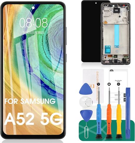 TFT for Samsung Galaxy A52 5G Screen Replacement for Galaxy A52 5G LCD for Samsung A52 5G Digitizer Display Touch Screen Assembly Repair Kits with Frame SM-A526B SM-A526U (No Fingerprint Function) in Saudi Arabia