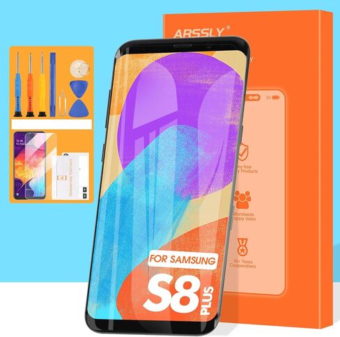 استبدال شاشة OLED لهاتف Samsung Galaxy S8 Plus+ G955 شاشة رقمية تعمل باللمس لهاتف Samsung Galaxy S8 + شاشة LCD G955A G955F G955P G955R4 مجموعة 6.2 بوصة مع أدوات (أسود مع إطار) in Saudi Arabia