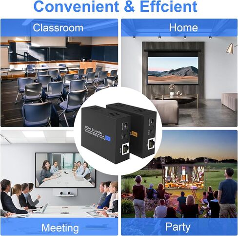 موسع Tendak 120M/400Ft HDMI، أكثر من RJ45 Cat5e/ 6 HDMI Ethernet موسع Balun مع حلقة خارجية، جهاز إرسال واستقبال HDMI عبر إيثرنت، يدعم Full HD 1080P@60 هرتز EDID تلقائي ثلاثي الأبعاد in Kuwait