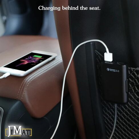 QC 3.0 Quick Charge USB Car Charger Compatible with Android iOS Smartphones USB Device Front/Back Seat Cigarette Lighter Chargers 5.6Ft Extension Cable 4 USB Ports Vehicle Charger in Saudi Arabia