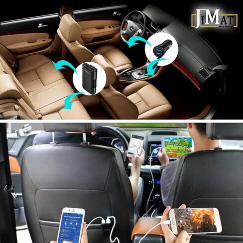 QC 3.0 Quick Charge USB Car Charger Compatible with Android iOS Smartphones USB Device Front/Back Seat Cigarette Lighter Chargers 5.6Ft Extension Cable 4 USB Ports Vehicle Charger in Saudi Arabia