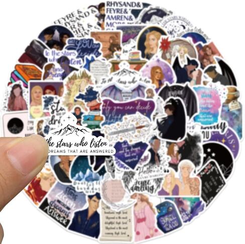60Pcs Acotar Merchandise Stickers Pack, Book Graphic Vinyl Waterproof Sticker Decals for Water Bottle,Skateboard,Laptop,Phone,Journaling,Scrapbooking for Kids Teens Adults for Party Supply Favor (Self Healing) in Saudi Arabia