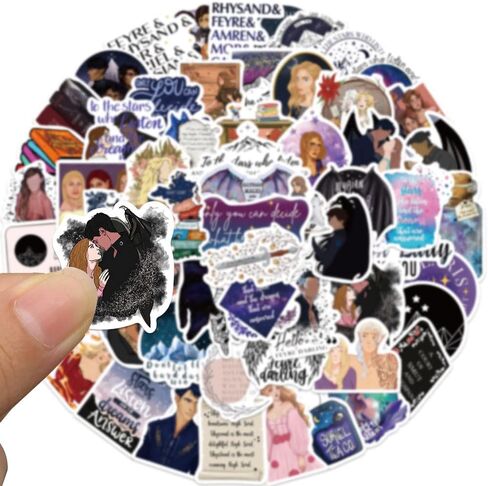 60Pcs Acotar Merchandise Stickers Pack, Book Graphic Vinyl Waterproof Sticker Decals for Water Bottle,Skateboard,Laptop,Phone,Journaling,Scrapbooking for Kids Teens Adults for Party Supply Favor (Self Healing) in Saudi Arabia