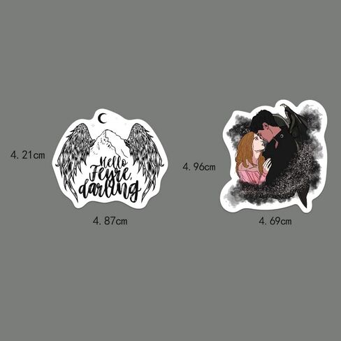60Pcs Acotar Merchandise Stickers Pack, Book Graphic Vinyl Waterproof Sticker Decals for Water Bottle,Skateboard,Laptop,Phone,Journaling,Scrapbooking for Kids Teens Adults for Party Supply Favor (Self Healing) in Saudi Arabia