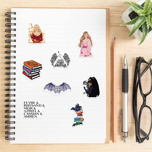60Pcs Acotar Merchandise Stickers Pack, Book Graphic Vinyl Waterproof Sticker Decals for Water Bottle,Skateboard,Laptop,Phone,Journaling,Scrapbooking for Kids Teens Adults for Party Supply Favor (Self Healing) in Saudi Arabia