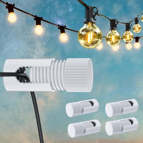 String Light Hooks, Aluminum Hooks for Outdoor String Lights, Adjustable Rope Light Clips, Indoor or Outdoor Light Hooks 4 Pcs, Black Ceiling Hooks for Backyard, Fence, Deck in Saudi Arabia