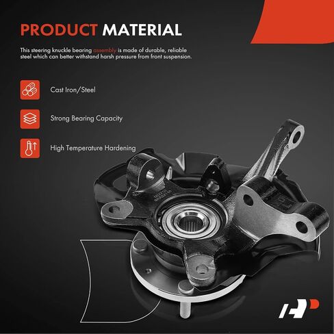 A-Premium Front Steering Knuckle & Wheel Bearing Hub Assembly Compatible with Hyundai Elantra 2001-2006 L4 2.0L, with 4-Wheel ABS, w/4-Lug, Left Driver Side, Replace # 517152D110 in Saudi Arabia