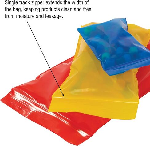 6" x 9", 2 Mil (1000/Case) Yellow Zipper Reclosable Plastic Poly Bags in Saudi Arabia