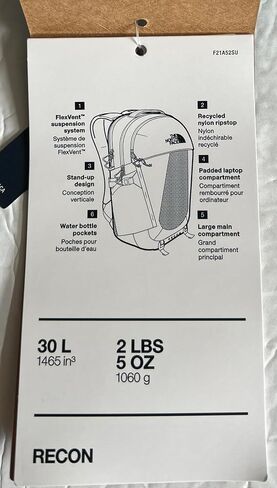 THE NORTH FACE Women's 30L Recon TNF Backpack Day Pack 1465 cubic inches (Black with Mint Blue accents) in Saudi Arabia