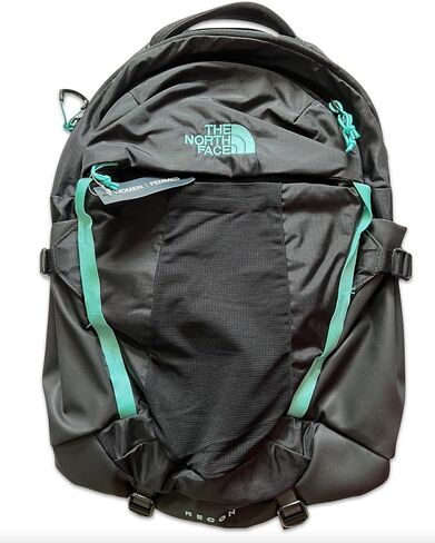 THE NORTH FACE Women's 30L Recon TNF Backpack Day Pack 1465 cubic inches (Black with Mint Blue accents) in Saudi Arabia