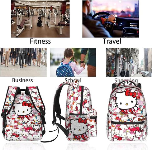 Unisex Cute Anime Backpack 3d Printed Cartoon Backpacks Travel Daypacks Casual Double Shoulder Bag 3-One Size in Saudi Arabia