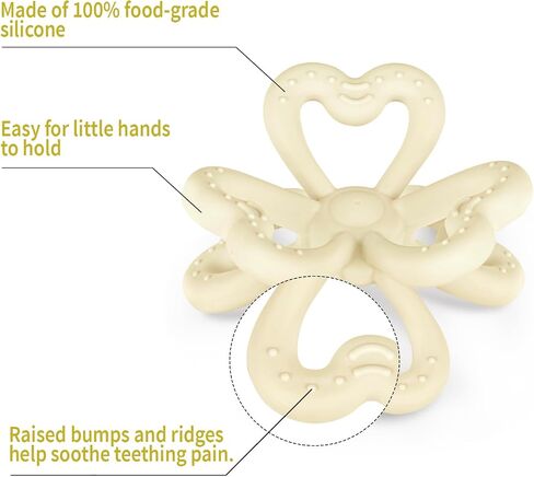 Haakaa Silicone Clover Teether Toy - Food Grade Silicone Teething Toys for Babies 3-6 Months 6-12 Months, Soft & Easy Hold Chew Toy for Infant, BPA Free (Copper) in Saudi Arabia