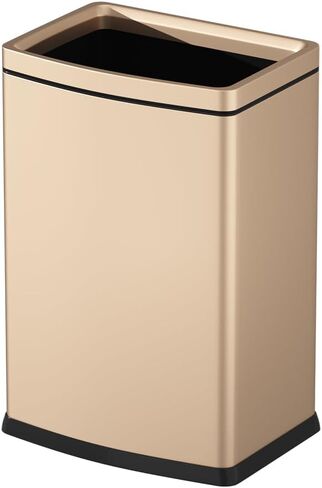 25L/6GALSquare Kitchen Trash can,Large Metal Garbage can,Champagne Gold Trash can,Gold Trash can for Bathroom,Tall Stainless Steel dusbin for Commercial,Detached House in Saudi Arabia