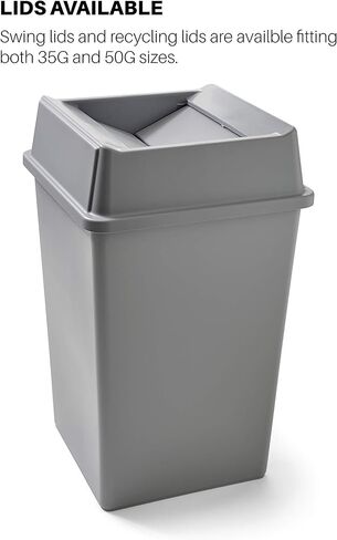 Rubbermaid Commercial Products Untouchable Square Trash Can, 36-Gallon, Gray, Large Garbage Can for Warehouses/Offices/Restaurants in Saudi Arabia