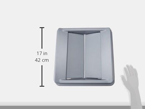 Rubbermaid Commercial Products Untouchable Square Trash Can, 36-Gallon, Gray, Large Garbage Can for Warehouses/Offices/Restaurants in Saudi Arabia