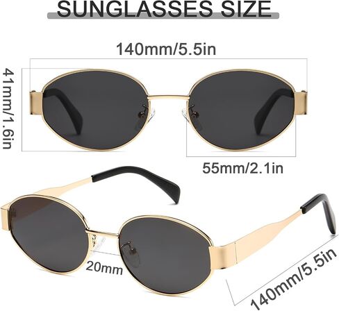 Retro Oval Sunglasses for Women Men Trendy Sun Glasses Classic Shades UV400 Protection in Saudi Arabia
