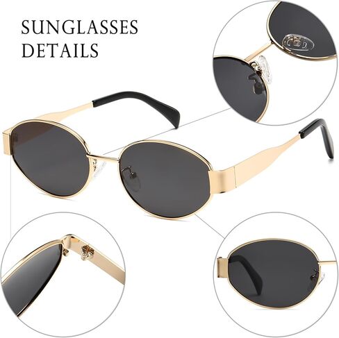 Retro Oval Sunglasses for Women Men Trendy Sun Glasses Classic Shades UV400 Protection in Saudi Arabia