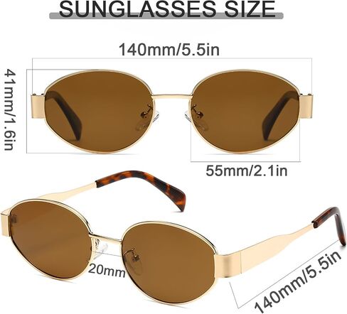 Retro Oval Sunglasses for Women Men Trendy Sun Glasses Classic Shades UV400 Protection in Saudi Arabia
