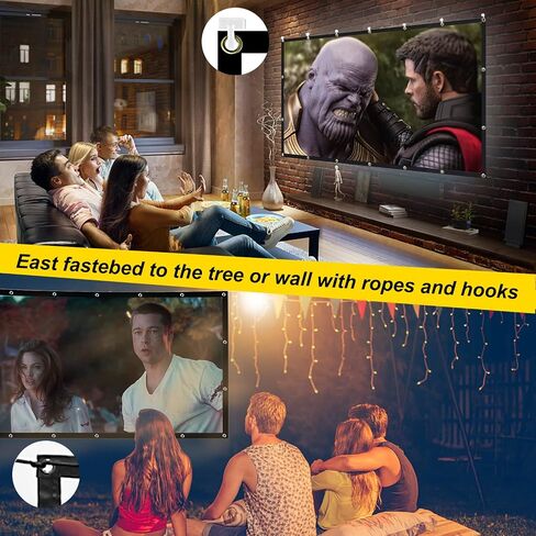 Projector Screen 100 inch - TOWOND Projection Screen 16:9 HD 4K Wrinkle-Free Foldable Movies Projector Screen Outdoor Indoor for Home Theater in Saudi Arabia