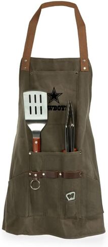 PICNIC TIME NFL BBQ Apron (Khaki Green with Beige Accents) in Saudi Arabia