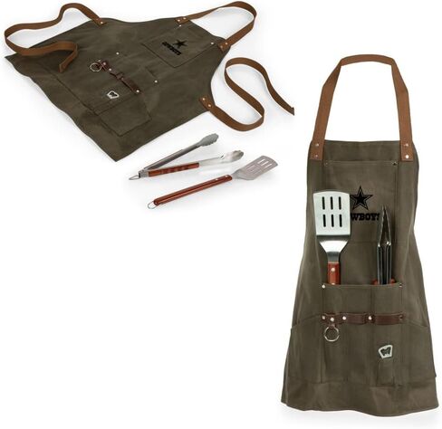 PICNIC TIME NFL BBQ Apron (Khaki Green with Beige Accents) in Saudi Arabia