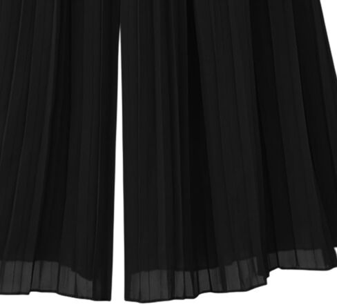 Women's Wide Leg Pant Chiffon Pleated High Elastic Waist Casual Long Fashion Cropped Flowy Business Trousers in Saudi Arabia