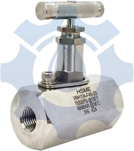 Korea Stainless Steel SS316 Straight Needle Valve 3/8" NPT Female Connection Size 10,000 PSI PTFE Packing in Saudi Arabia