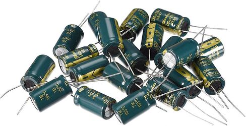 uxcell Aluminum Radial Electrolytic Capacitor Low ESR Green with 680uF 25V 105 Celsius Life 3000H 10 x 17mm High Ripple Current,Low Impedance 20pcs in Saudi Arabia