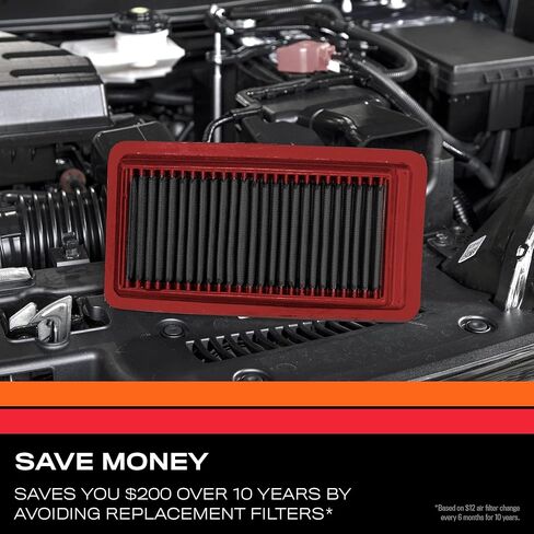 فلتر هواء محرك K&N: زيادة الطاقة والسحب، قابل للغسل، ممتاز، فلتر هواء بديل: متوافق مع 2013-2019 Dodge Ram Truck L6 DSL/V8 FI (2500، 3500، 4500، 5500)، 33-5005 in Kuwait