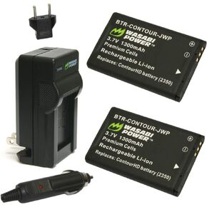 Wasabi Power Battery (2-Pack) and Charger for Contour 2350, 2450, 2900, C010410K and ContourHD, ContourGPS, Contour+, Contour+2