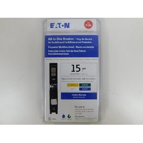Eaton CH 15 Amp 1-Pole Dual Function (Arc Fault/Ground Fault) Plug-On Neutral Circuit Breaker