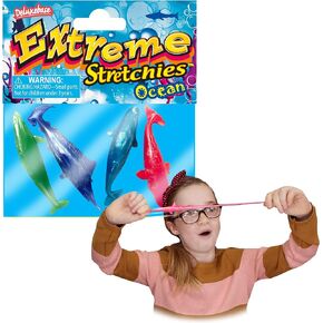 Extreme Stretchies - Ocean from Deluxebase. Pack of 4 Small Sea Life Animal Stretchy Toys. Perfect for Kids, Great Party Favors and Pinata Stuffers