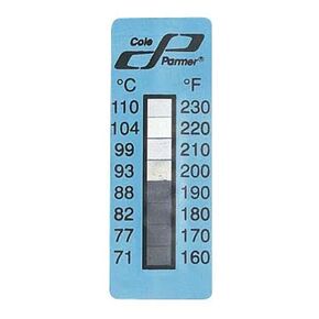 Digi-Sense AO-09035-00 Irreversible 10 Point Vertical Temperature Label, 104-160°F/40-71°C; 10/Pk