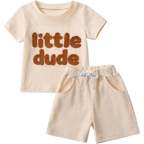 Baby Boy Clothes Summer Short Sleeve Letter T-Shirt Tops Shorts Infant 2PCS Outfits Set