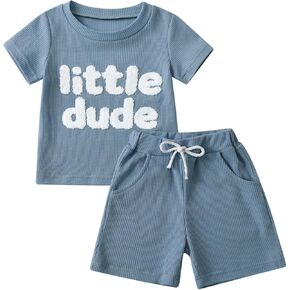 Baby Boy Clothes Summer Short Sleeve Letter T-Shirt Tops Shorts Infant 2PCS Outfits Set