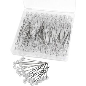 100 Pcs Diamond Bouquet Pins 2 Inches Corsage Pins Flower Pins Rhinestones Crystal Head Pins Straight Head Pins Clear Flower Pins for Wedding Bouquet Decoration Jewelry DIY Craft