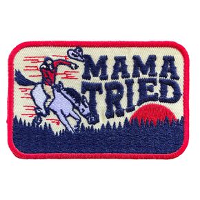 Mama Tried! Vintage Cowboy Iron-On Embroidered Patch For Hats and Accessories