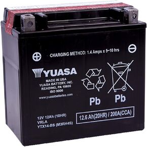 Yuasa YTX14-BS Maintence Free Battery with Acid Pack