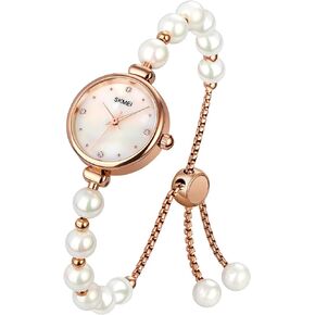 Women Analog Quartz Watch Bling Rose Gold Watches with Glitter Diamonds Bracelet Waterproof Quartz Wristwatch for Female Girls Student
