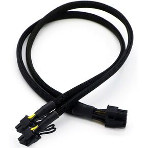 8 Pin Male to Dual 8(6+2) Pin Male PCIe Sleeved PCI Express Power Adapter Splitter Cable for Dell Only T3600 T3610 T5600 T5610 T5610 T7600 T7610 5810 T5810 T7810 T7910 (17 inches) TeamProfitcom