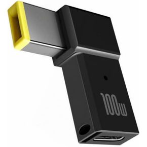 USB C إلى طرف نحيف لشحن الكمبيوتر المحمول محول ذكر من النوع C إلى محول مربع لـ Thinkpad 100W PD سلك تمديد لإمداد الطاقة لليوجا Ideapad Legion T470s T470 T460s T450 T450s ThinkPad X1 Lenovo